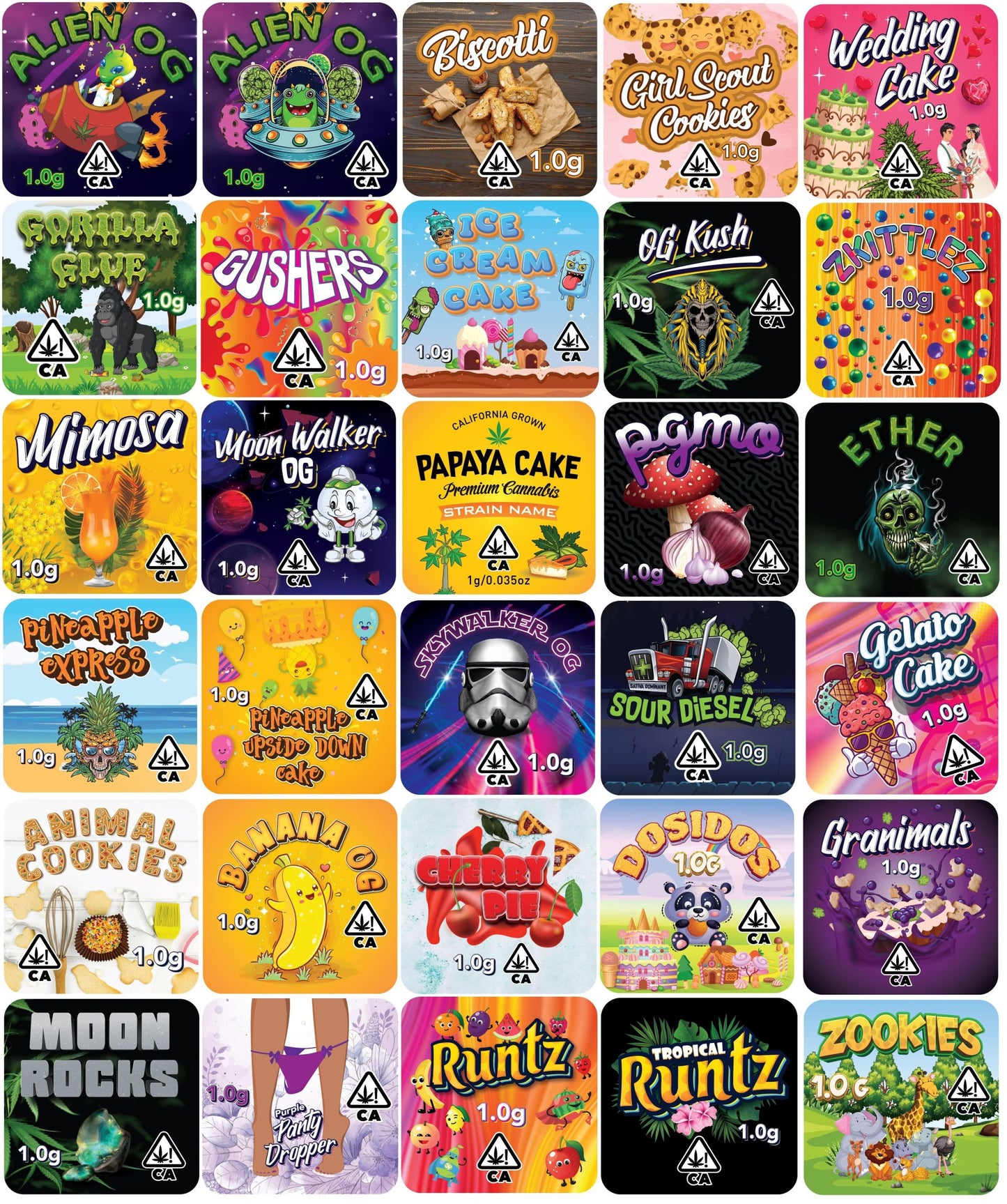 1.375" x 1.375" Square Custom Labels