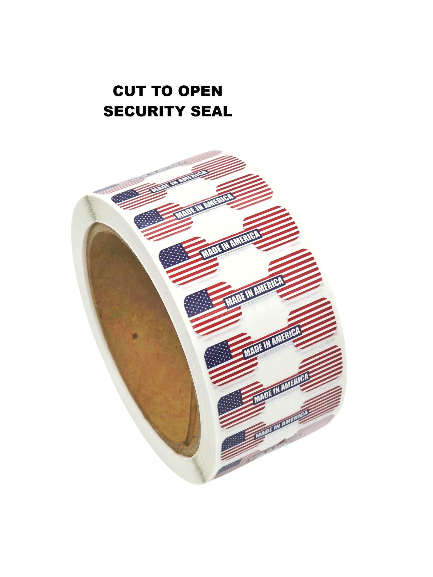 1000 Made in America Tamper Evident Barbell Labels – Patriotic Flag Seal Roll