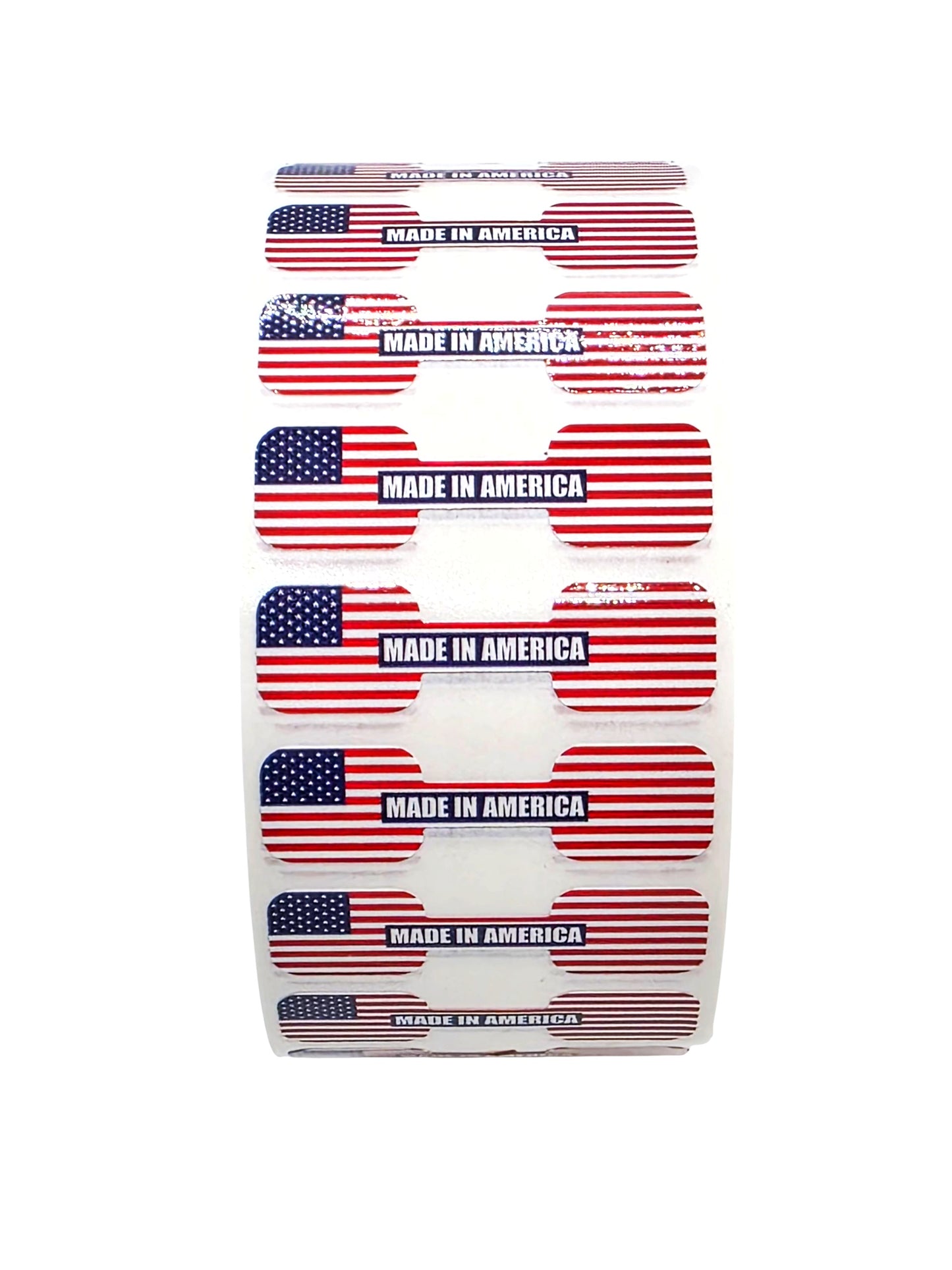 1000 Made in America Tamper Evident Barbell Labels – Patriotic Flag Seal Roll