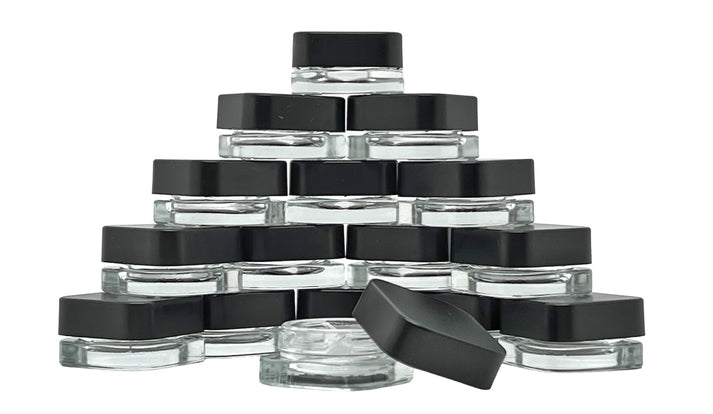 9ml Square Glass Concentrate Jars – Child Resistant Dab Containers wit ...