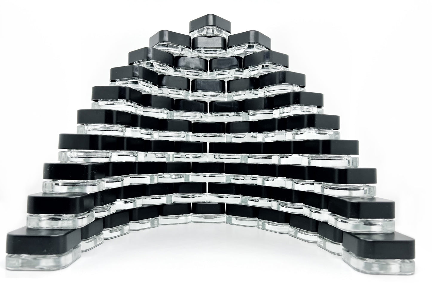 9ml Square Glass Concentrate Jars – Child Resistant Dab Containers with PTFE Liner (1g Wax / Rosin Jars)