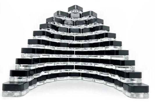 9ml Square Glass Concentrate Jars – Child Resistant Dab Containers with PTFE Liner (1g Wax / Rosin Jars)