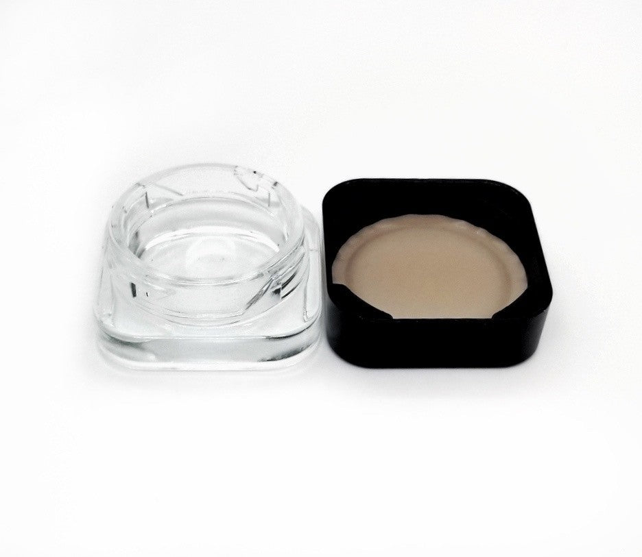 9ml Square Glass Concentrate Jars – Child Resistant Dab Containers with PTFE Liner (1g Wax / Rosin Jars)