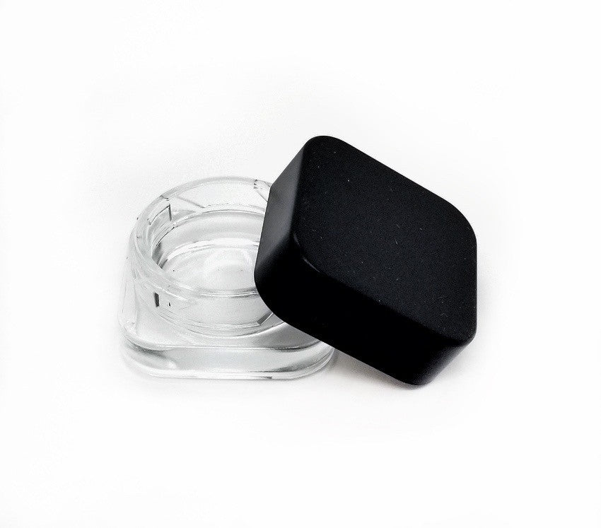 9ml Square Glass Concentrate Jars – Child Resistant Dab Containers with PTFE Liner (1g Wax / Rosin Jars)