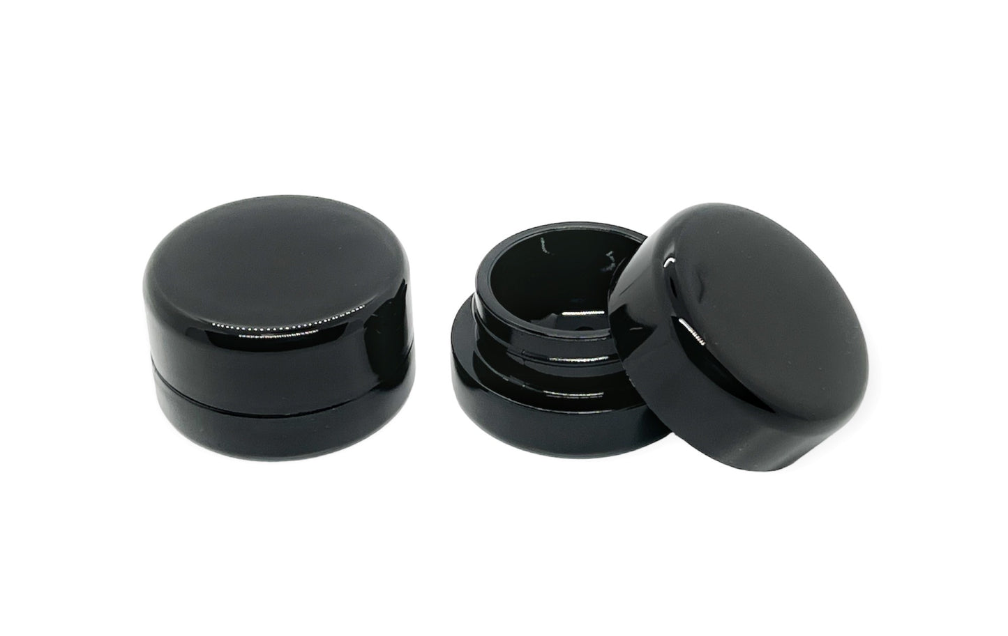 9ml Round Thick Base Glass Concentrate Jars – Child Resistant Dab Containers (1g Wax / Rosin)