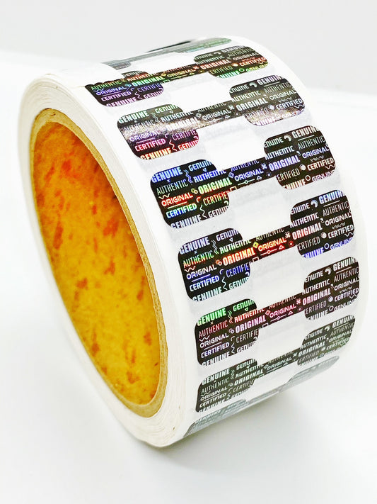 1000ct Holographic Authentic Genuine Tamper Evident Barbell Security Labels