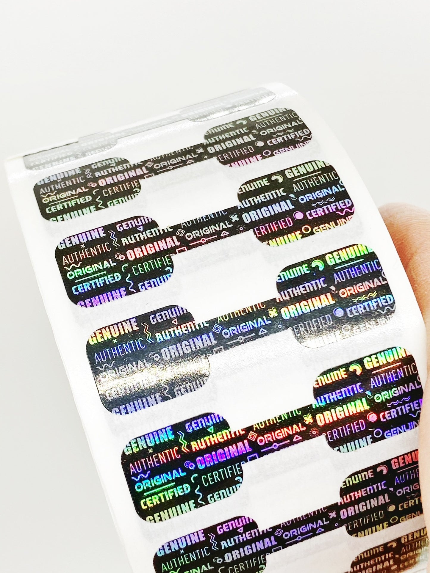 1000ct Holographic Authentic Genuine Tamper Evident Barbell Security Labels