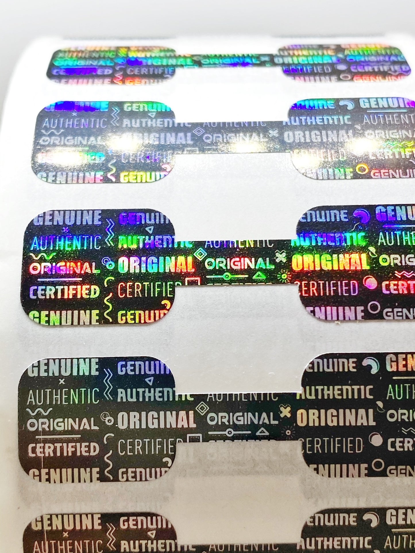 1000ct Holographic Authentic Genuine Tamper Evident Barbell Security Labels