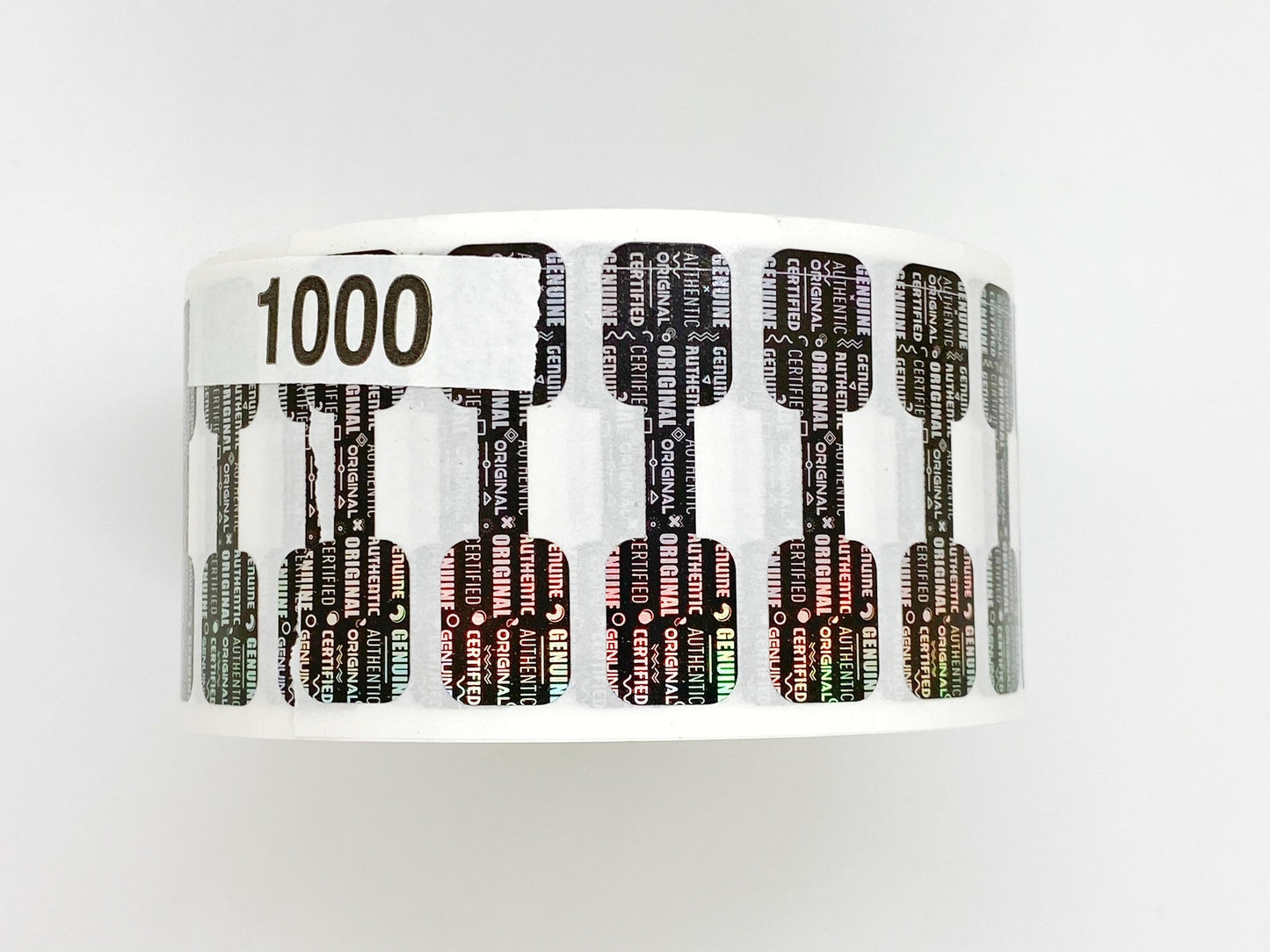 1000ct Holographic Authentic Genuine Tamper Evident Barbell Security Labels