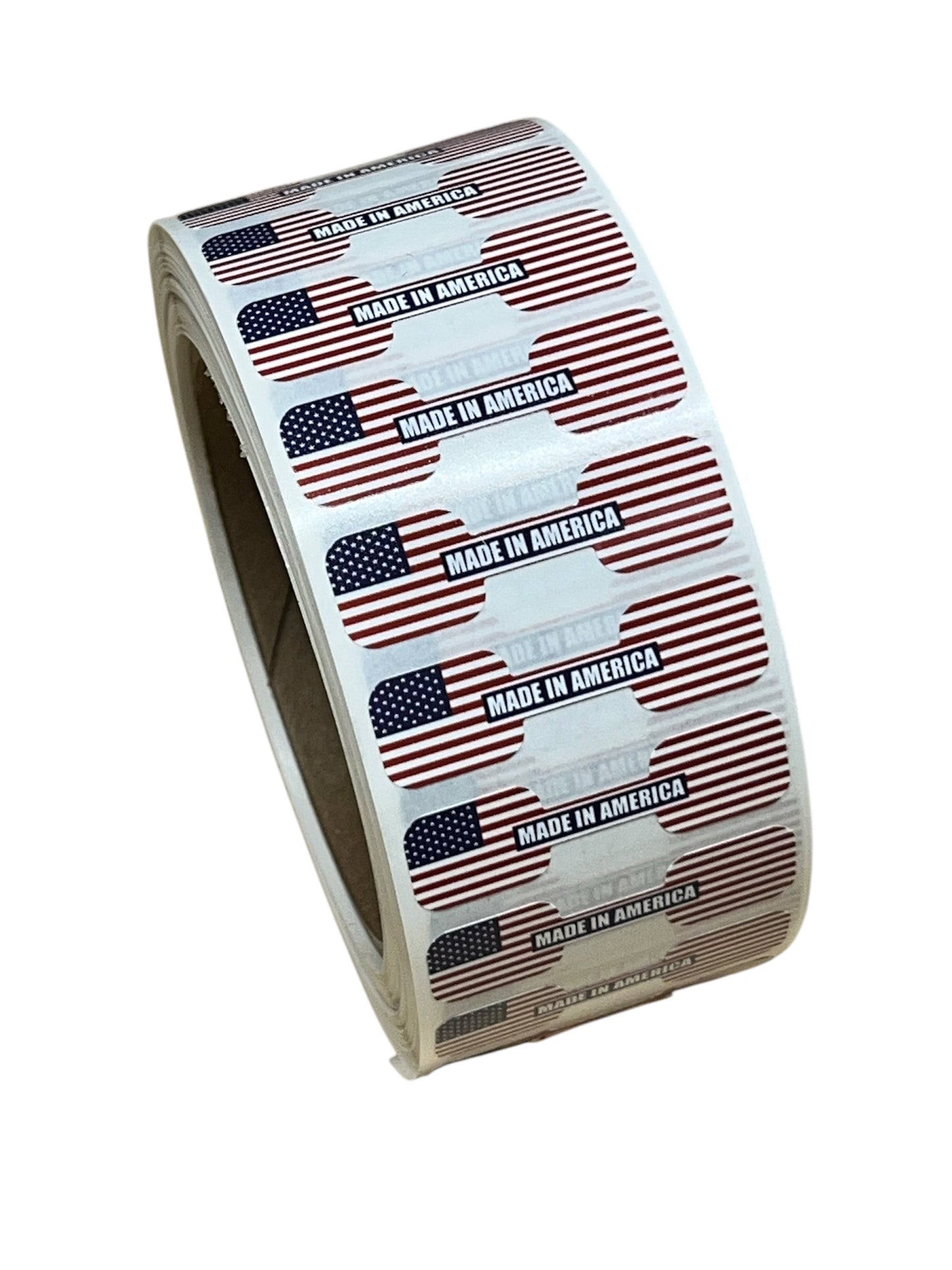 1000 Made in America Tamper Evident Barbell Labels – Patriotic Flag Seal Roll